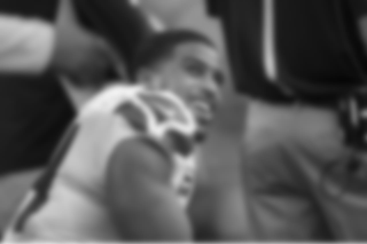 Linebacker Bobby Wagner is all smiles on the sidelines late in the 35-6 victory over the Ravens and once again the defense did not allow a touchdown.