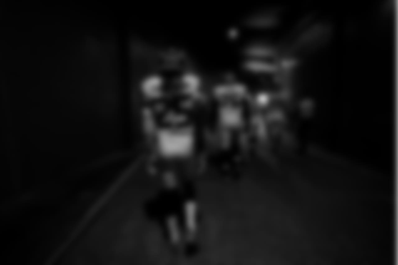 Cornerback Richard Sherman makes the walk down the tunnel to the playing field at the Coliseum.