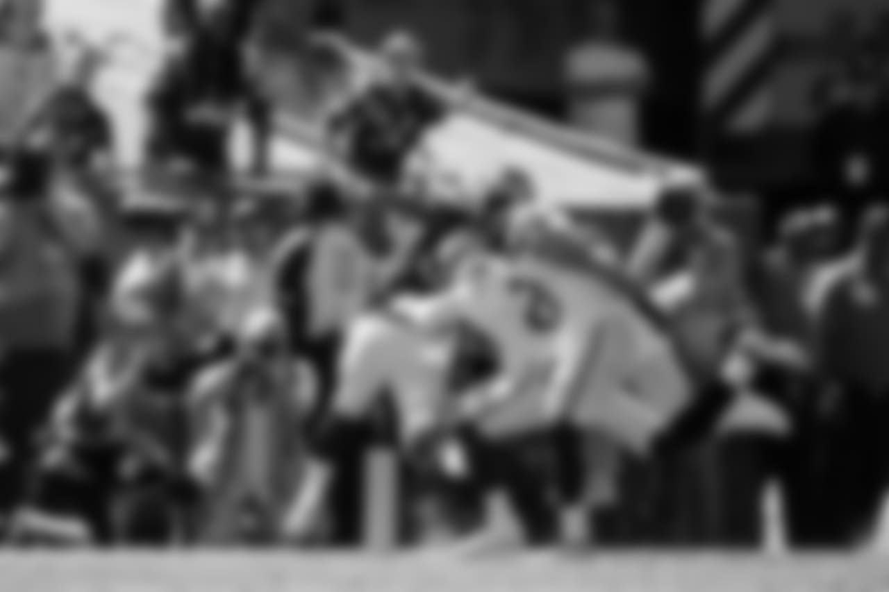 Seahawks safety Earl Thomas saves a touchdown and creates a turnover at the last possible moment, jarring the ball away from Rams running back Todd Gurley just shy of the goal line, resulting in a touchback.