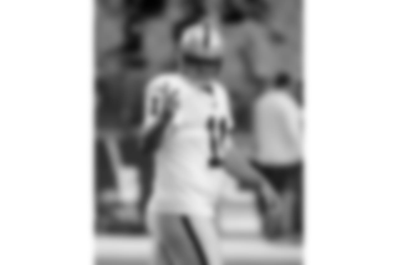 Oakland Raiders kicker Sebastian Janikowski (11) prior to an NFL preseason football game against the Arizona Cardinals, Saturday, Aug. 12, 2017, in Glendale, Ariz. (AP Photo/Rick Scuteri)