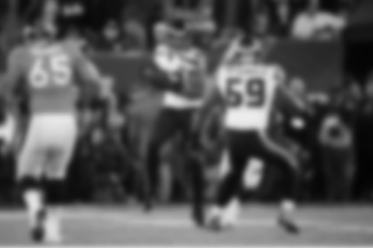 Manning's pass falls short of its intended target and is intercepted by Seattle linebacker Malcolm Smith.