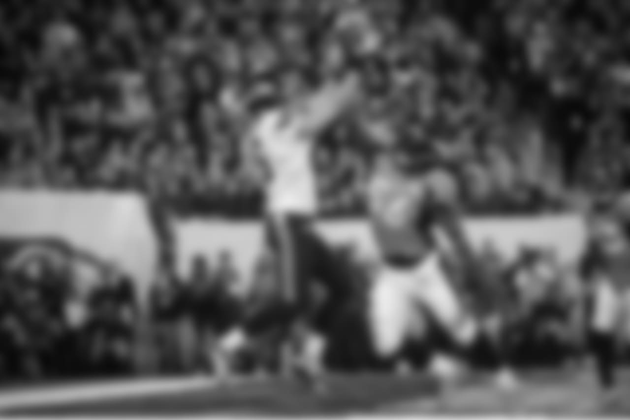 On the same drive, Seattle's Jermaine Kearse nearly hauled in a touchdown pass over Denver linebacker Nate Irving, who managed to knock the ball away at the last second.