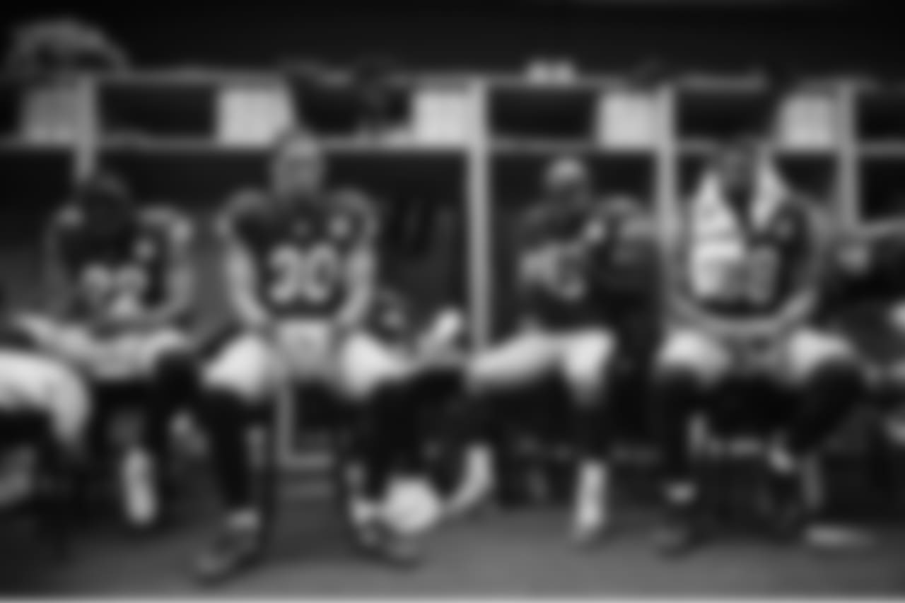 Stevan Ridley, James Conner, Roosevelt Nix, and Jaylen Samuels