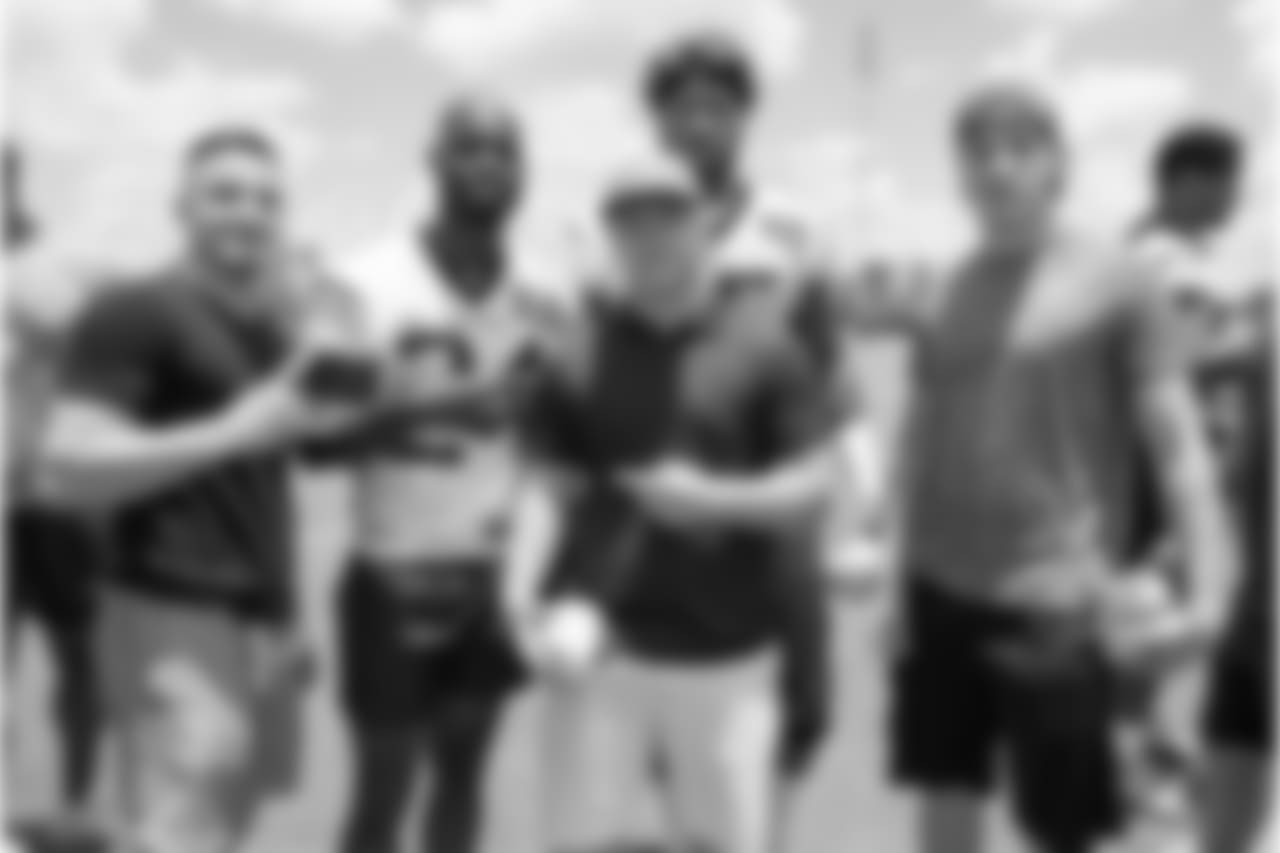 Santa Fe High School football team visit the Houston Texans after mini camp on Tuesday, June 12, 2018 at the Texans Methodist Training Center
