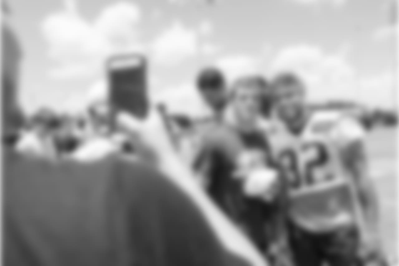Santa Fe High School football team visit the Houston Texans after mini camp on Tuesday, June 12, 2018 at the Texans Methodist Training Center