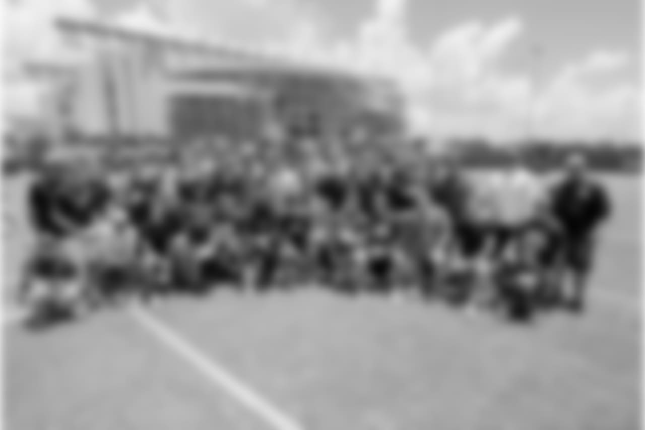 Santa Fe High School football team visit the Houston Texans after mini camp on Tuesday, June 12, 2018 at the Texans Methodist Training Center