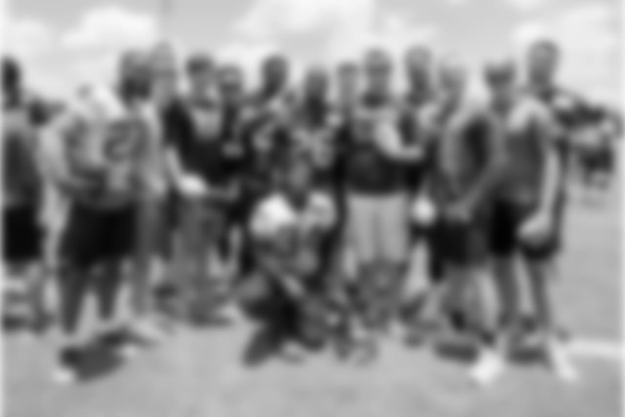 Santa Fe High School football team visit the Houston Texans after mini camp on Tuesday, June 12, 2018 at the Texans Methodist Training Center