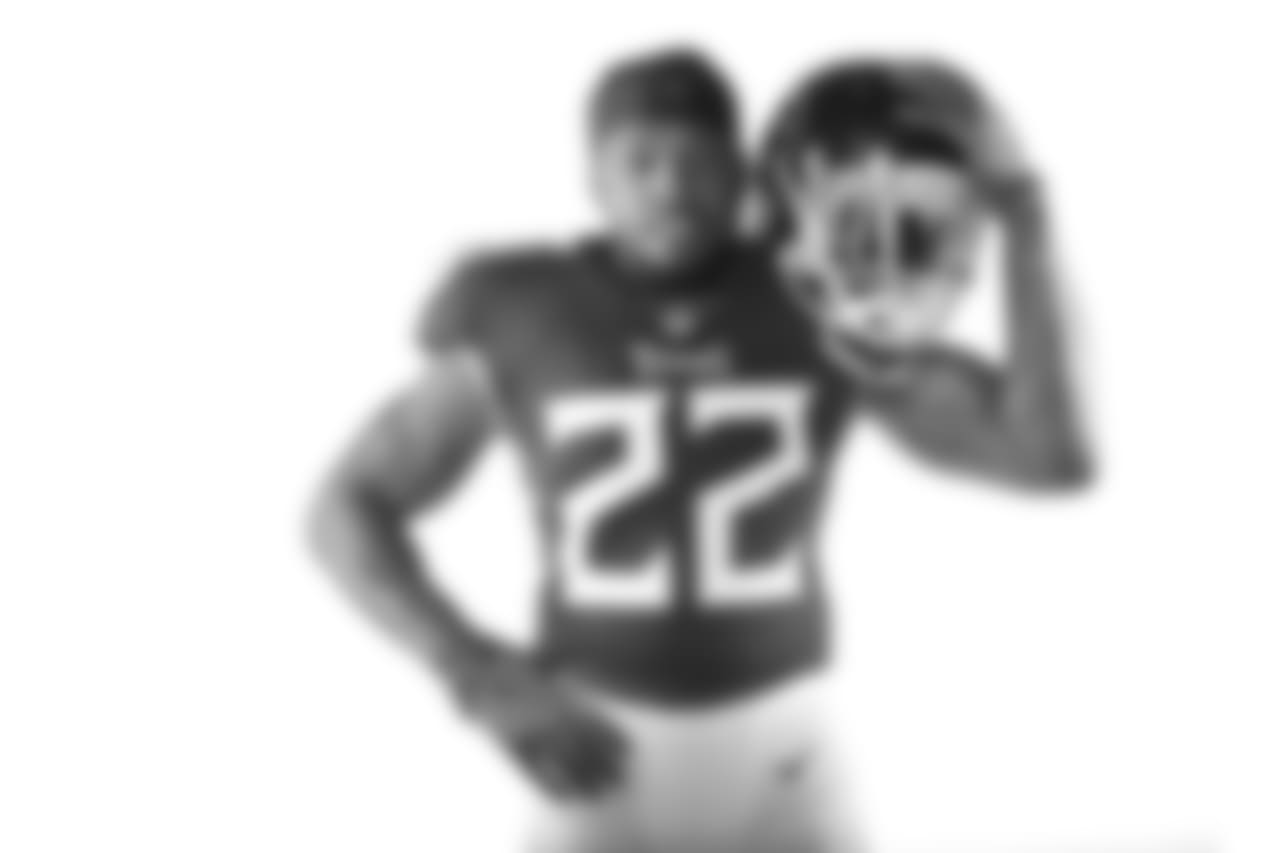Tennessee Titans running back Derrick Henry poses June 11, 2018, in Nashville, Tenn. (AP Photo/Mark Humphrey)