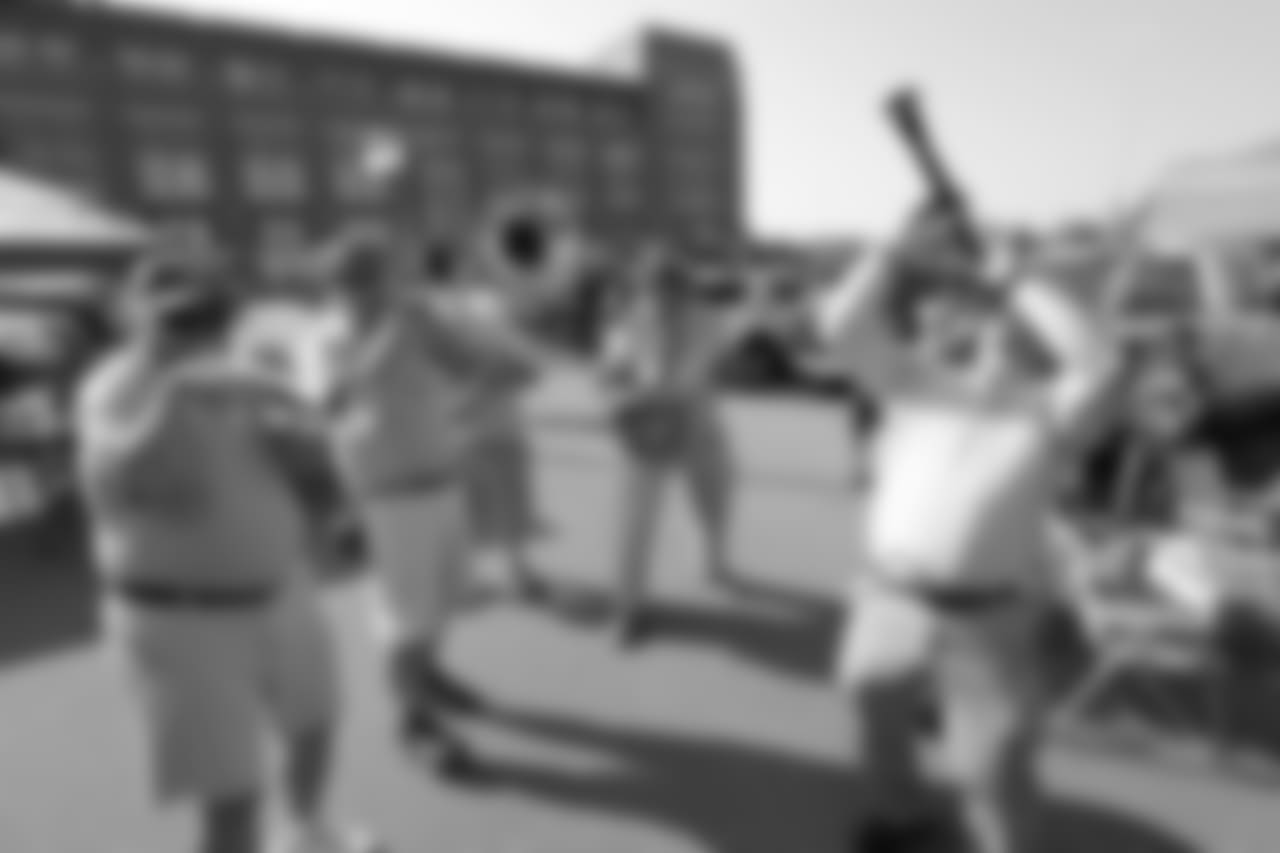 A band plays outside Lambeau Field before a preseason NFL football game between the Green Bay Packers and the Tennessee Titans Thursday, Aug. 9, 2018, in Green Bay, Wis. (AP Photo/Matt Ludtke)