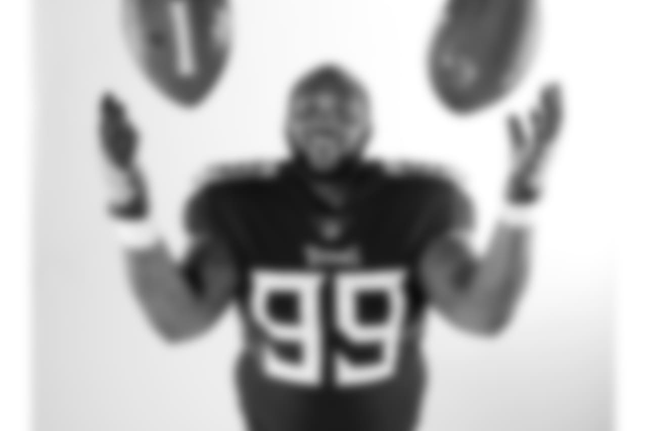 Tennessee Titans defensive end Jurrell Casey poses June 11, 2018, in Nashville, Tenn. (AP Photo/Mark Humphrey)