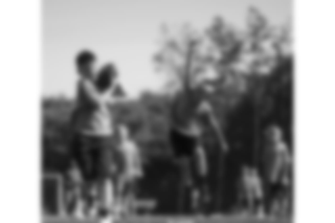 An image from July 18, 2018 of the Kyle Rudolph Pro Camp held at Providence Academy in Plymouth, MN.