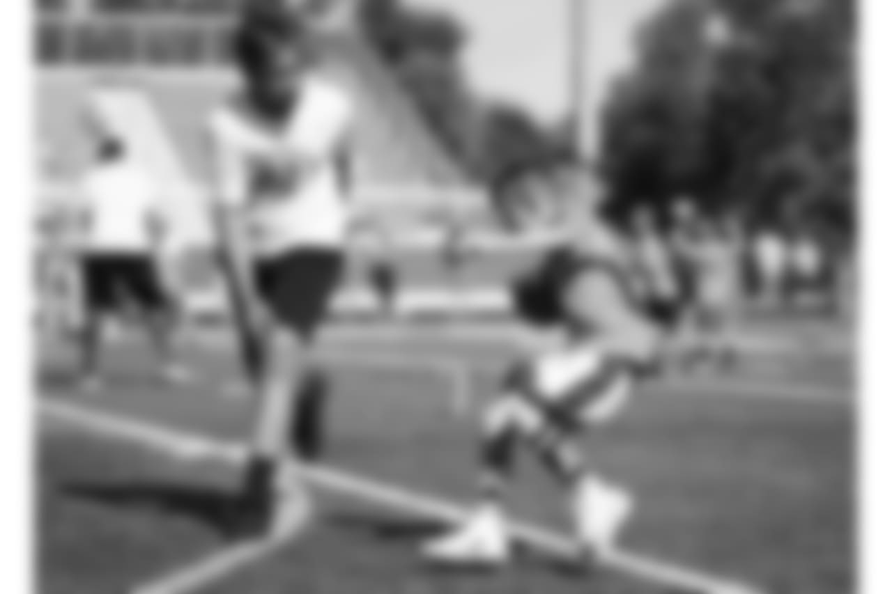 An image from July 18, 2018 of the Kyle Rudolph Pro Camp held at Providence Academy in Plymouth, MN.