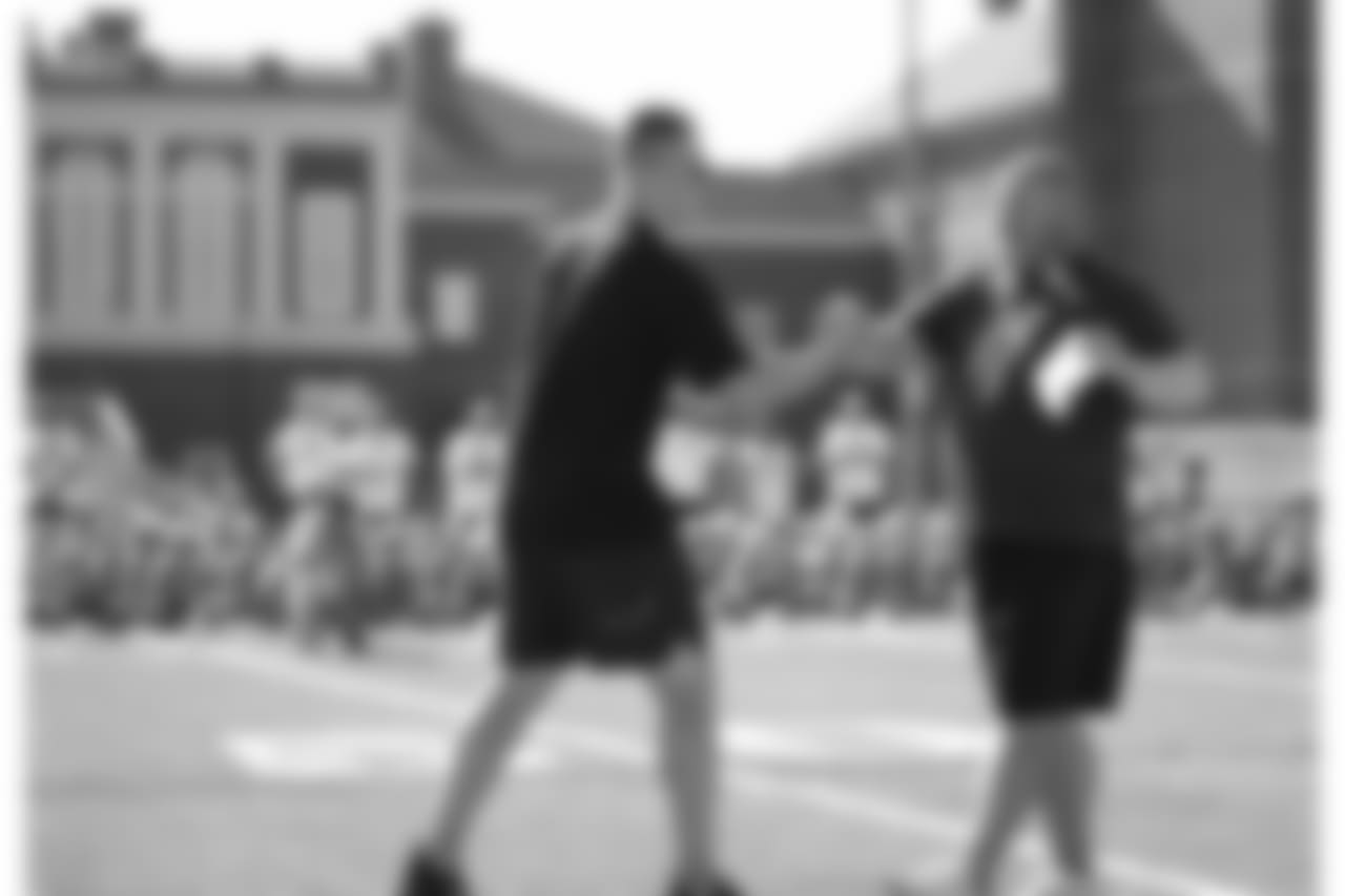 An image from July 18, 2018 of the Kyle Rudolph Pro Camp held at Providence Academy in Plymouth, MN.