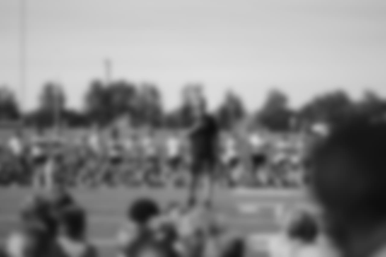 An image from July 18, 2018 of the Kyle Rudolph Pro Camp held at Providence Academy in Plymouth, MN.