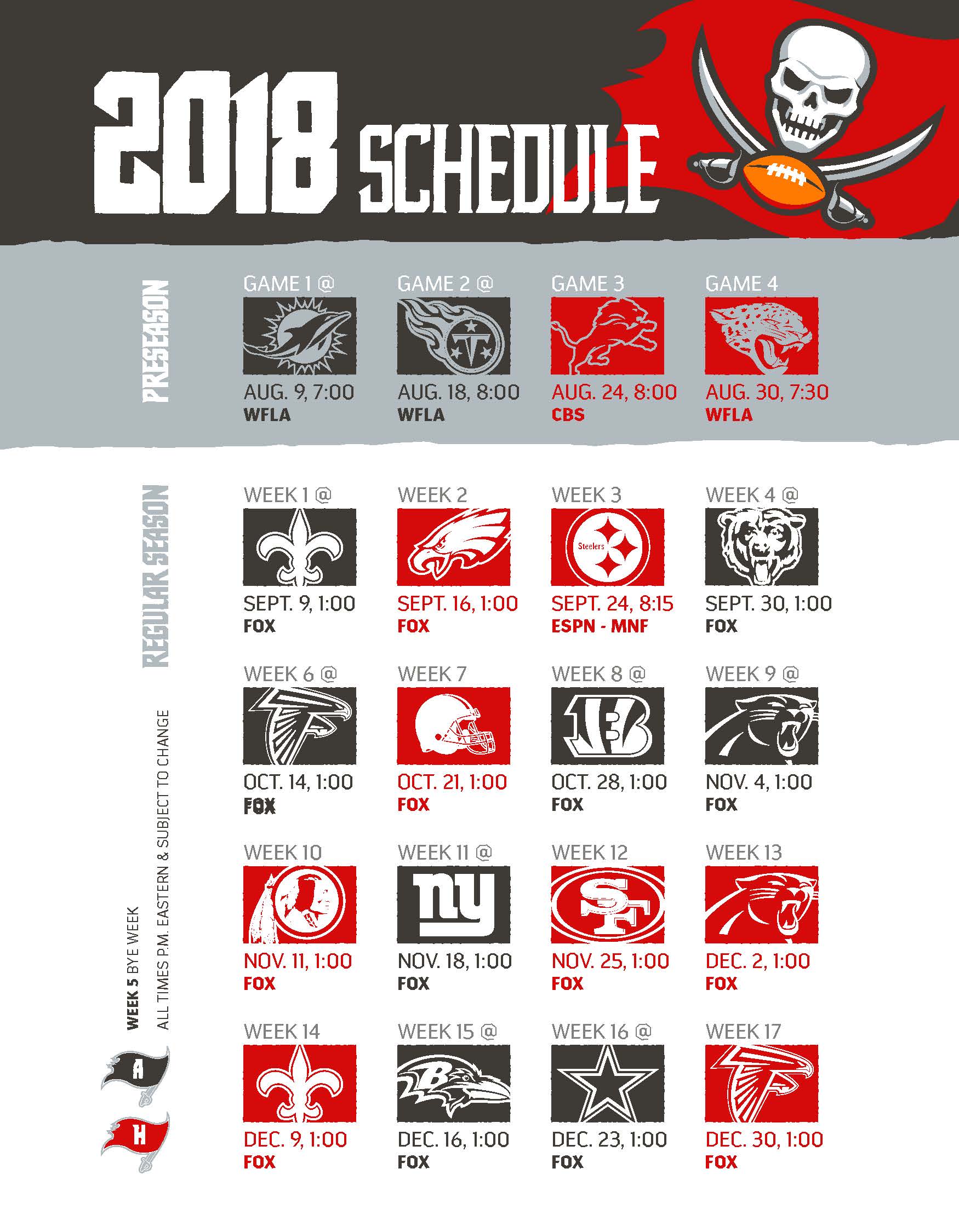 Buccaneers Schedule Tampa Bay Buccaneers 0615