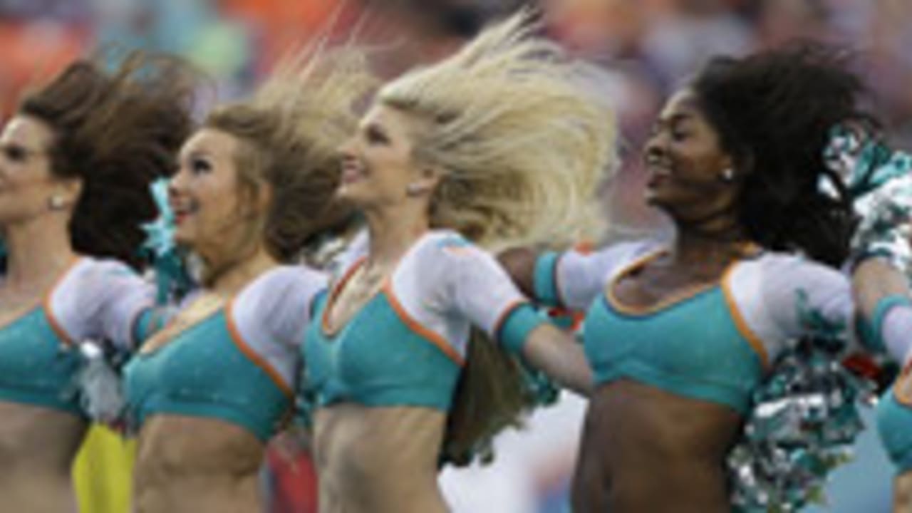 Miami Dolphins cheerleaders perform prior to the game against the