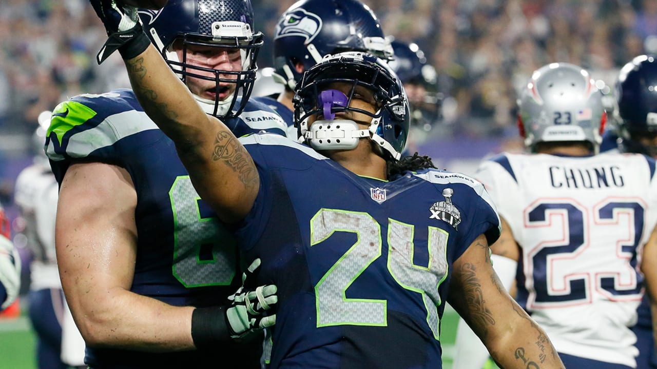 Russell Wilson & Marshawn Lynch Autographed Helmet