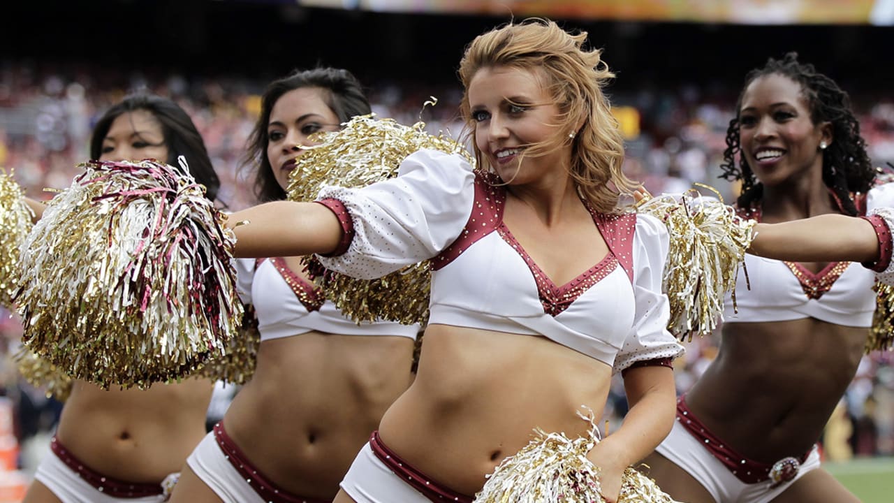 LANDOVER, MD - SEPTEMBER 25: Washington Commanders cheerleaders perform  during the game between the