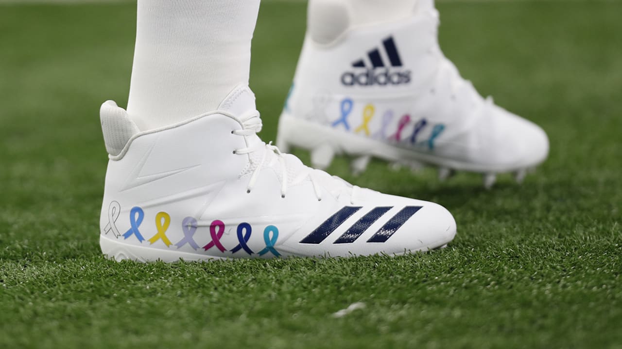 An official's hat is seen with the Crucial Catch logo during the second  half of a NFL football game between the Baltimore Ravens and the Cincinnati  Bengals Sunday, Oct. 13, 2019, in