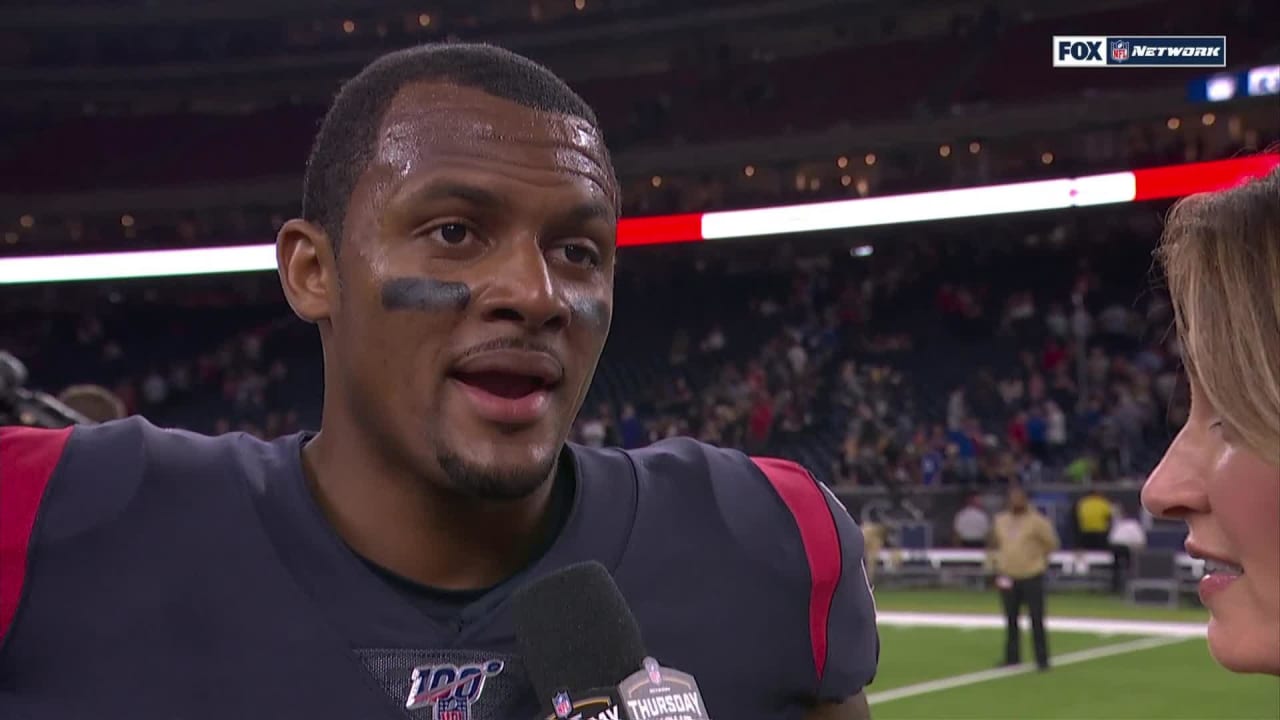 Deshaun Watson reacts to 'TNF' division win