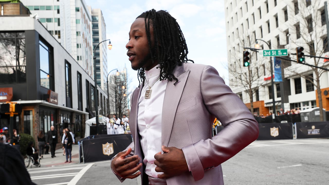 Derrick Henry of the Tennessee Titans arrives at the 8th Annual NFL Honors  at The Fox Theatre on Saturday, Feb. 2, 2019, in Atlanta. (Photo by Paul  Abell/Invision for NFL/AP Images Stock