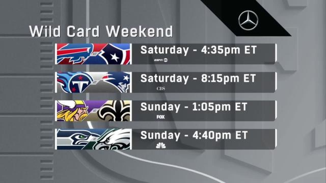 Nfl Wild Card Weekend Schedule Printable