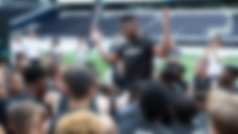 Pittsburgh Steelers wide receiver JuJu Smith-Schuster (19) talk to the participants during NFL Academy: Stadium Showcase at Tottenham Hotspur Stadium on July 2, 2019 in London, England.