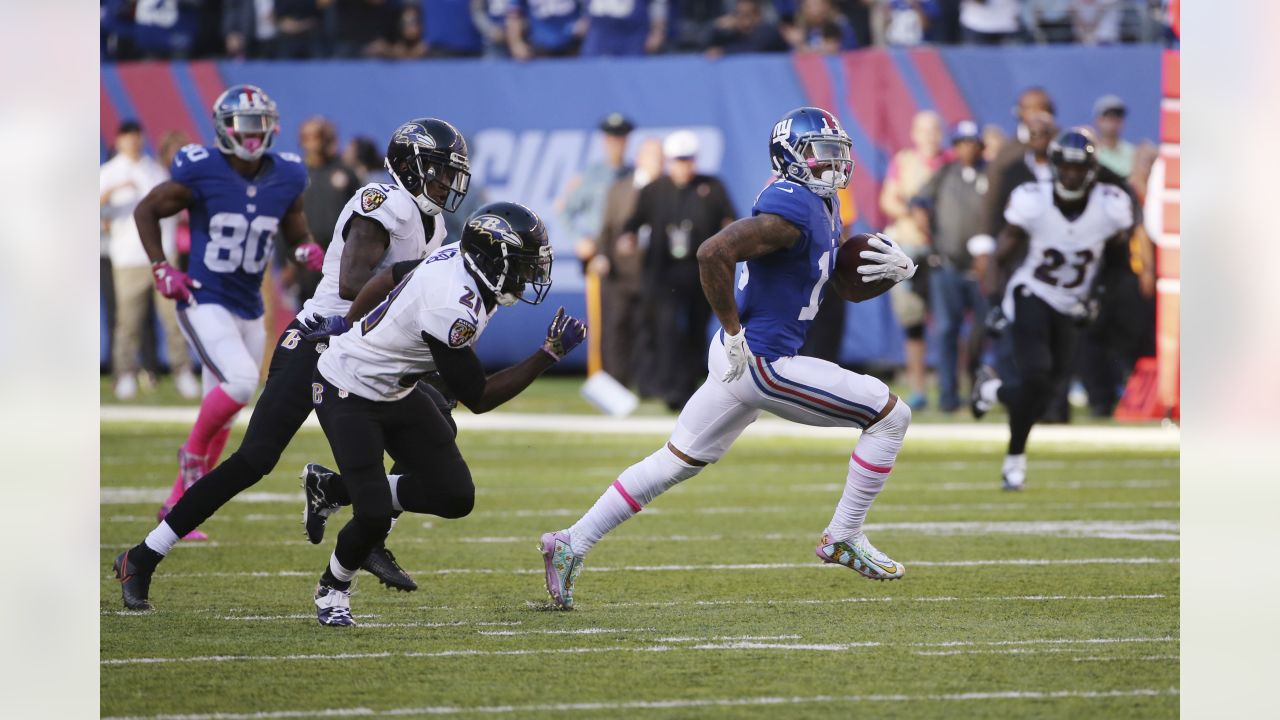 New York Giants wide receiver Odell Beckham (13) runs after making a catch  during the second half of an NFL football game against the Detroit Lions  Sunday, Dec. 18, 2016, in East