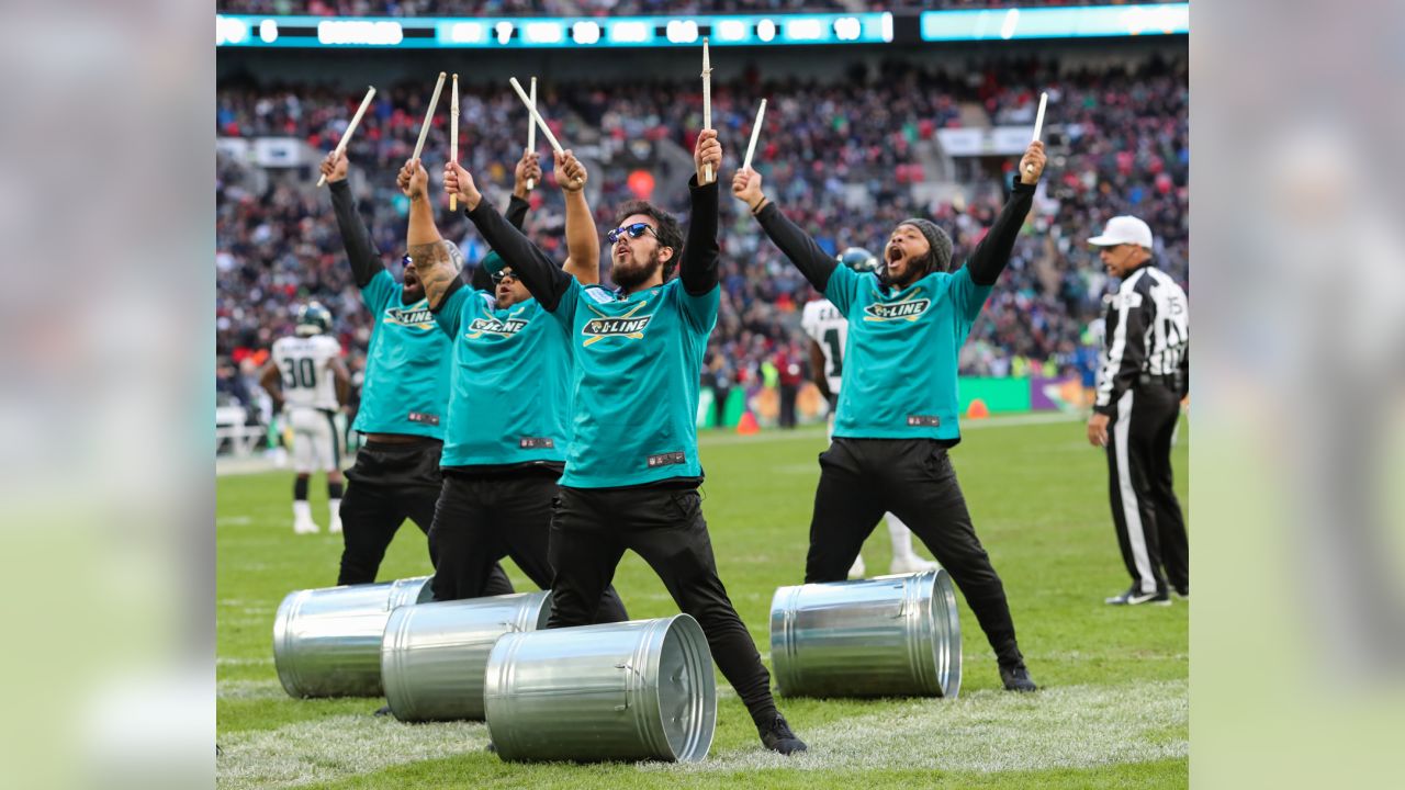 London, UK. 28 October 2018. Jaguars entrance tunnel to the field.  Philadelphia Eagles at Jacksonville Jaguars NFL game at Wembley Stadium,  the final game in the NFL London 2018 series. Credit: Stephen