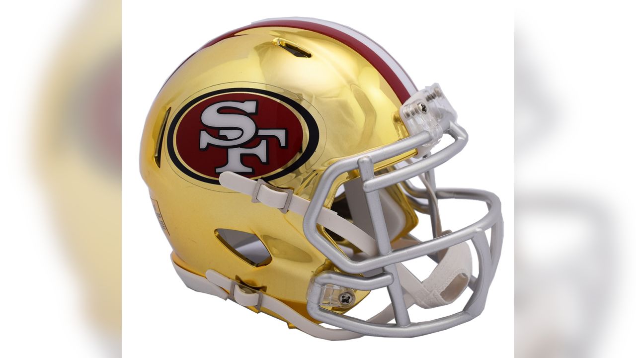 49ers gold chrome helmet