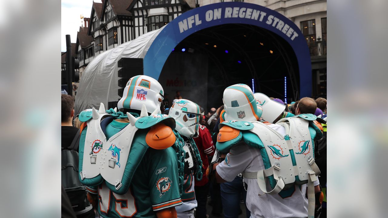 Miami Dolphins Cheerleaders Performing at NFL Regent Street Fan