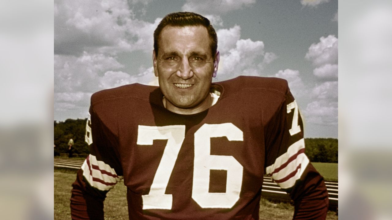 Lou Groza, the Cleveland Browns tackle with the Atomic Toe, is shown  approaching the ball as he exploded a towering field goal to aid in a 31 to  14 defeat of the