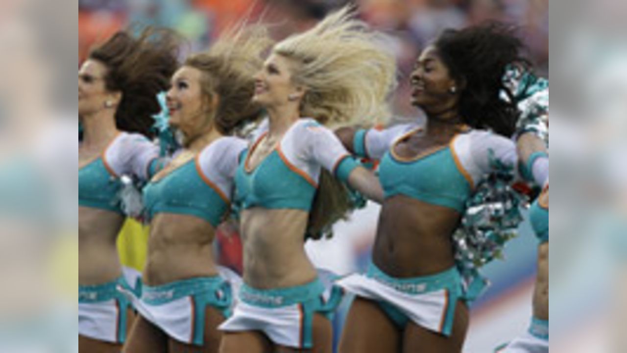 Miami Dolphins cheerleaders perform prior to the game against the