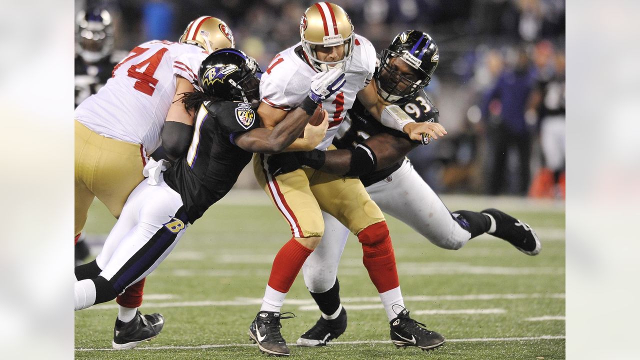 Alex Smith sacked 49ers vs. Ravens Thanksgiving photo