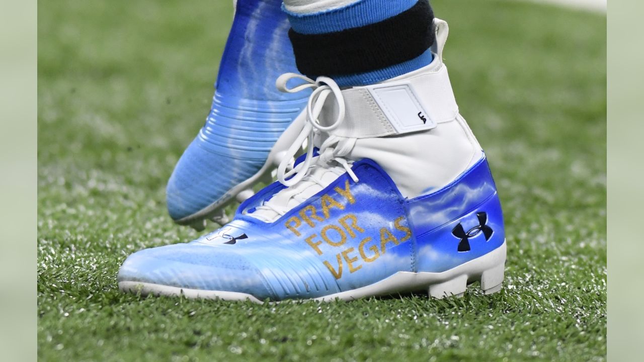 Bengals cornerback sports cleats that are Vegas Strong