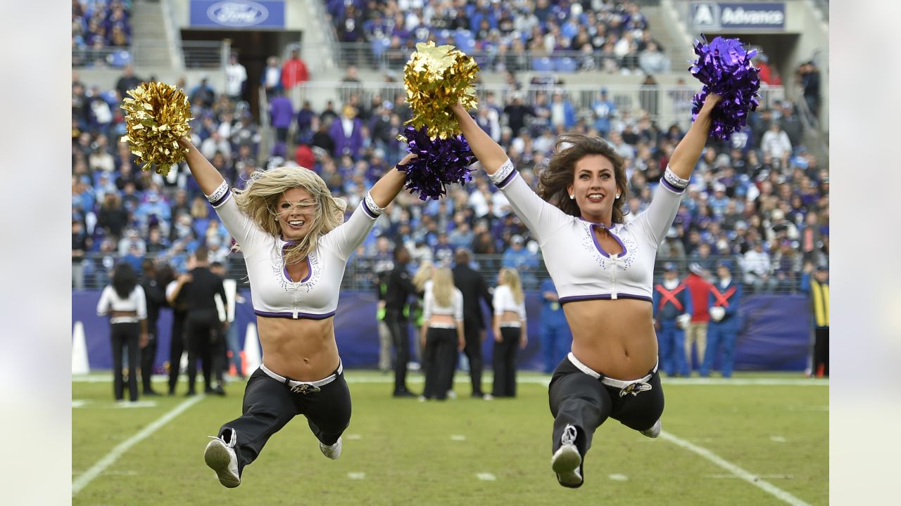 Baltimore Ravens cheerleaders perform against the Philadelphia