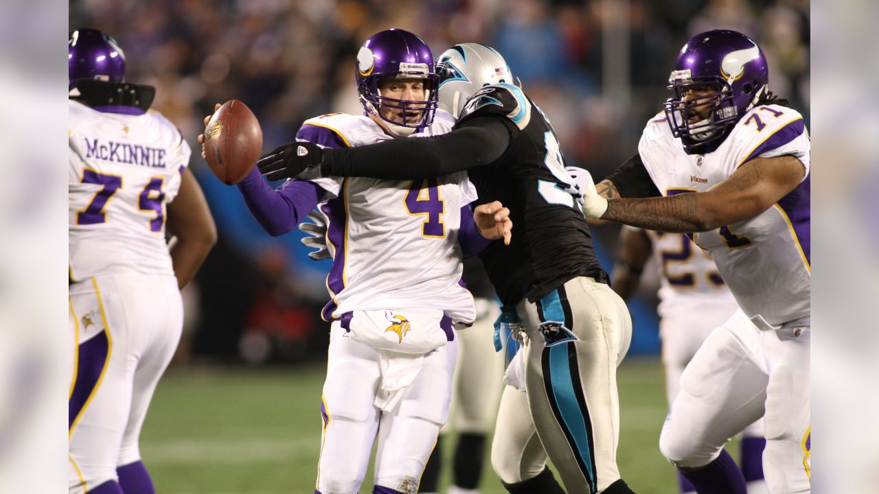 Minnesota Vikings offensive tackle Bryant McKinnie is shown against the  Detroit Lions in the first quarter of an NFL football game in Detroit,  Sunday, Dec. 7, 2008. (AP Photo/Paul Sancya Stock Photo 