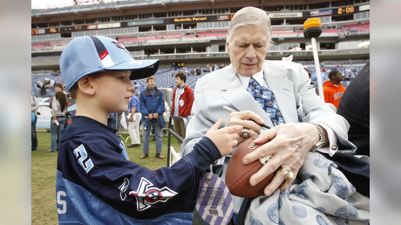 1997 Tennessee Oilers Painted Game Football Presented to Bud Adams, Lot  #82424