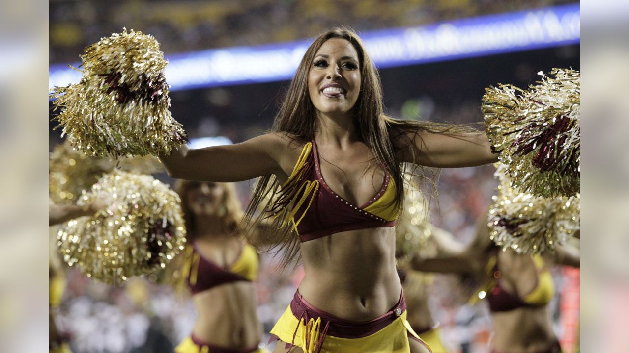 A Kansas City Chiefs cheerleader before an NFL preseason game