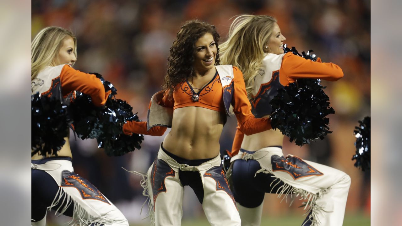 The Denver Broncos cheerleaders during the second half of an NFL