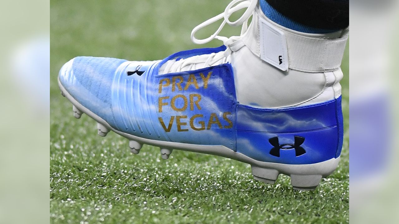 Bengals cornerback sports cleats that are Vegas Strong