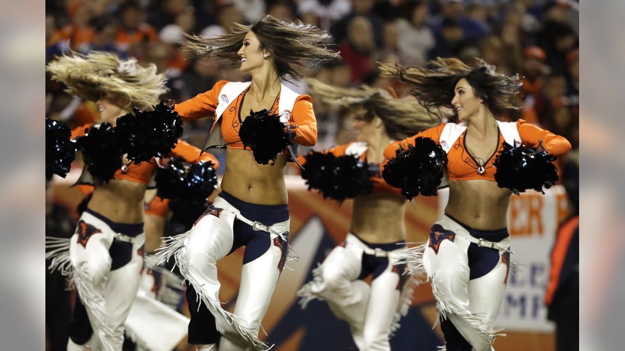 The Denver Broncos cheerleaders during the second half of an NFL