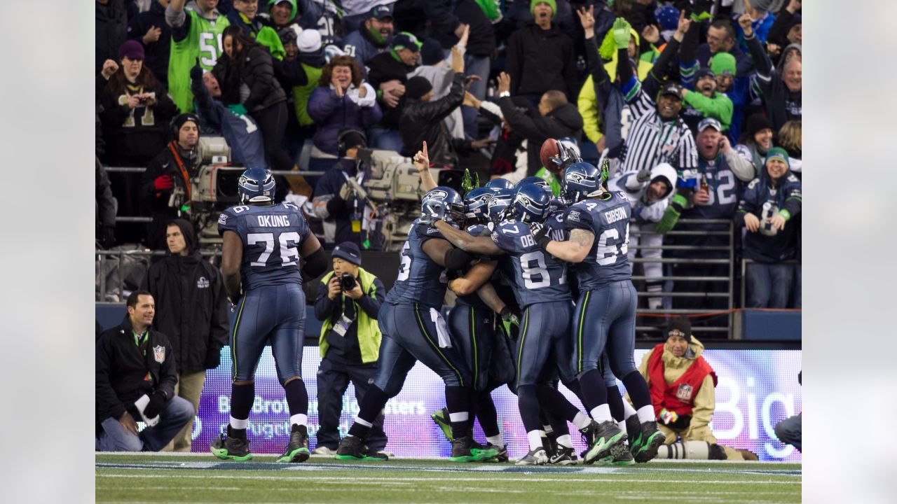 Seattle Seahawks' Marshawn Lynch runs during the first half of an