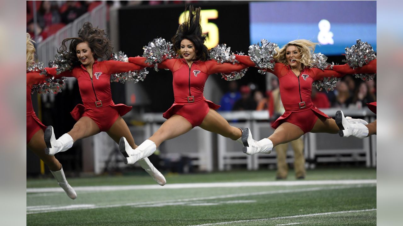 Atlanta Falcons cheerleaders perform during the first half of an