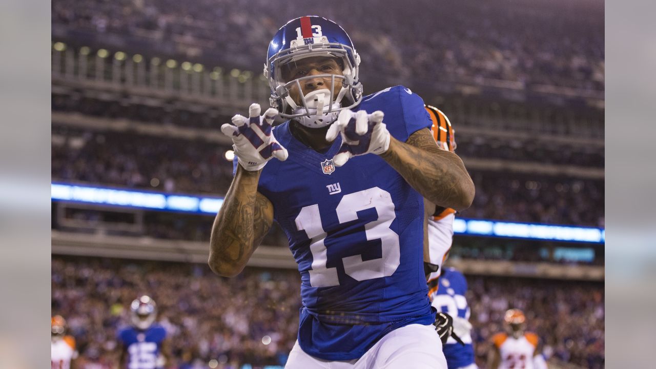 East Rutherford, New Jersey, USA. 16th Sep, 2019. Cleveland Browns wide  receiver Odell Beckham Jr. (13) throws the ball prior to the NFL game  between the Cleveland Browns and the New York