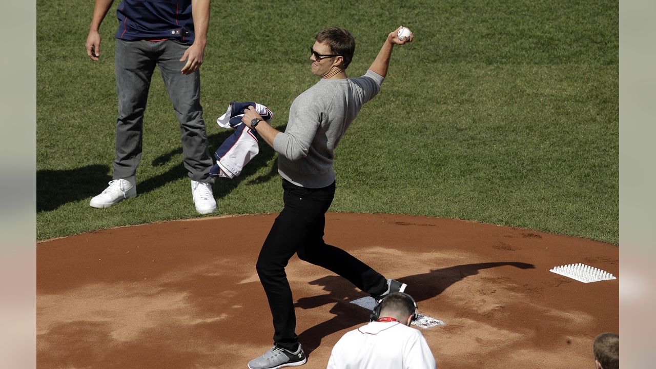 Tom Brady's ceremonial first pitch was low and away