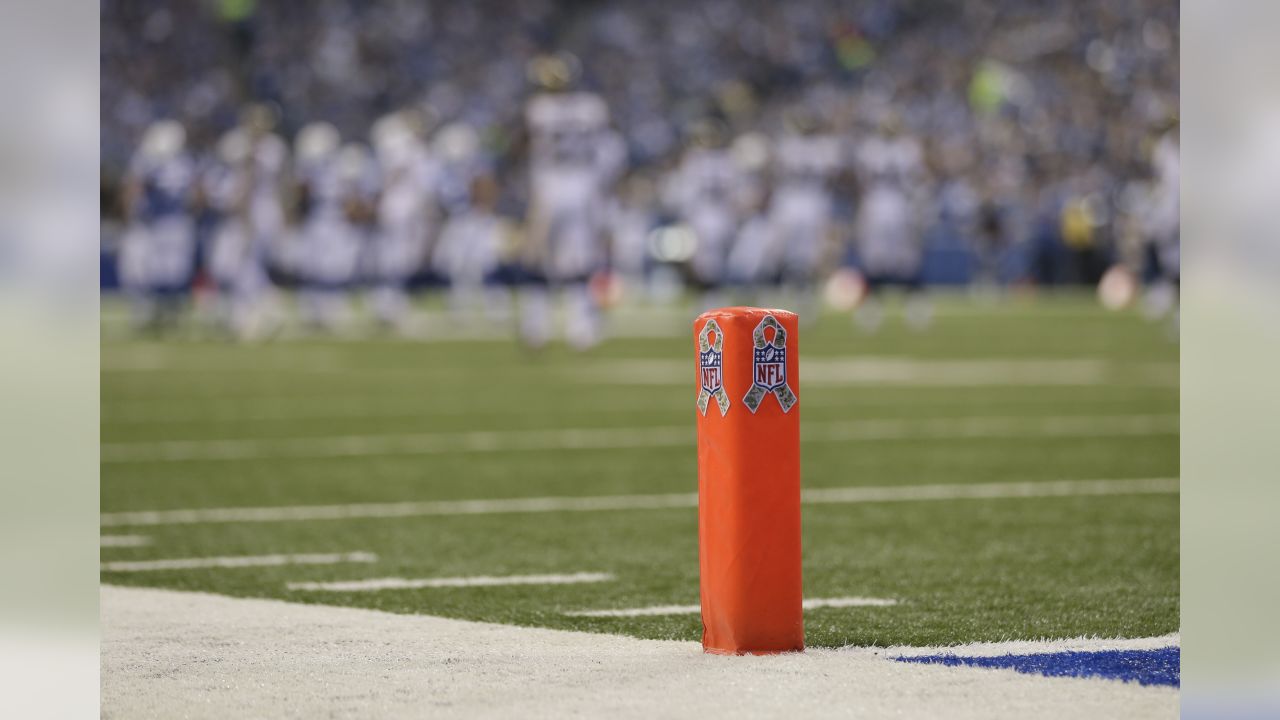 A Salute to Service towel is shown before an NFL football game between the Denver  Broncos and the Las Vegas Raiders in Denver, Sunday, Nov. 20, 2022. (AP  Photo/Jack Dempsey Stock Photo 