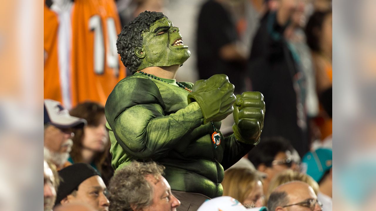 Miami Dolphins footbal fans dressed as Stormtroopers posing for a