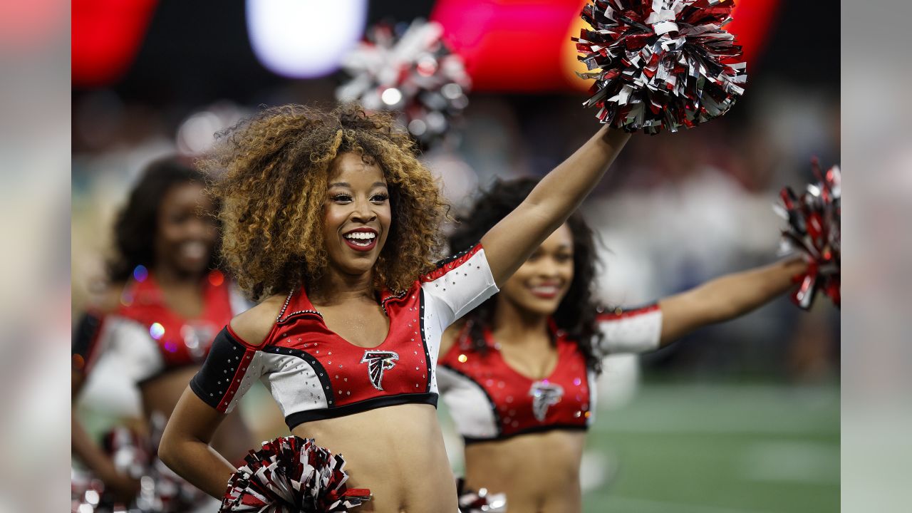 Atlanta Falcons cheerleaders perform during the first half of an