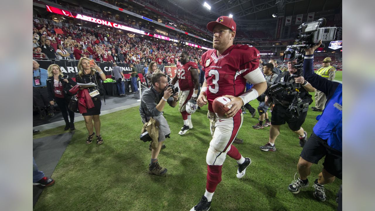 Arizona Cardinals quarterback Carson Palmer (3) and wide receiver